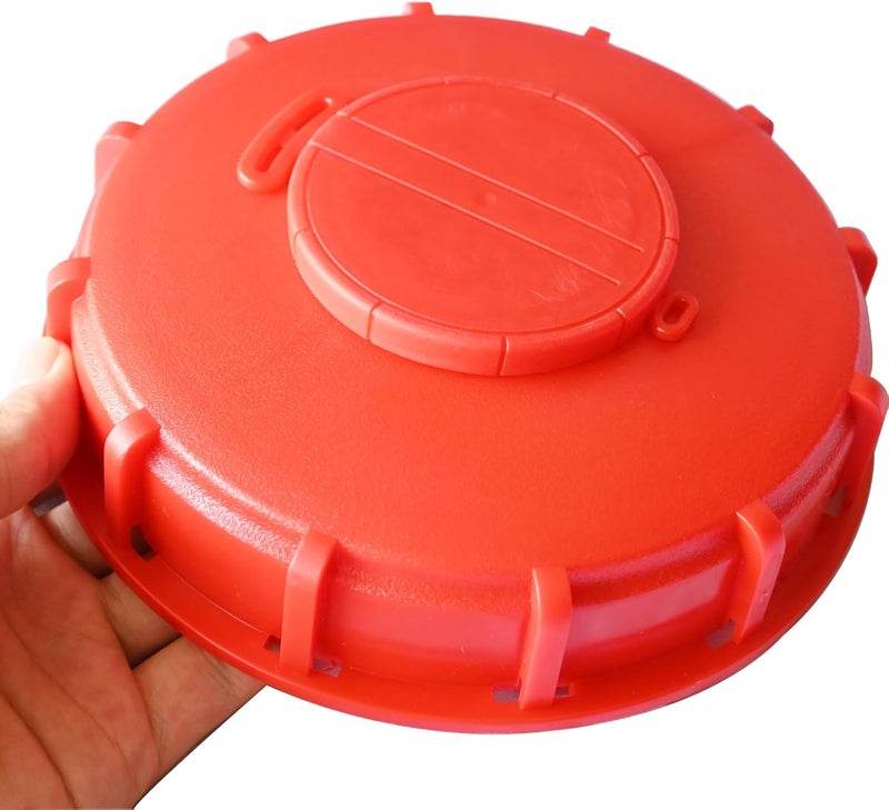 MDDEYEMEFO IBC Tote Lid Cover with Gasket, 6.5" IBC Tank Leak-Proof Design Water Liquid Tank Cap with Vent Hole for Chemical, Food, Industries Storage, Red - Image 5